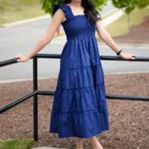 The Ellie Nap Dress - Navy Poplin w/ Pocket - Navy Poplin / S